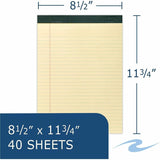 Roaring Spring Recycled Legal Pads, 15 lb Basis Weight, 8½" x 11 3/4", 8.5" x 11.8", Double Line Red Margin, 6/Carton (ROA74712CT) Case of 6