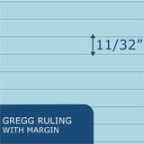 Roaring Spring Enviroshades Gregg-Ruled Steno Book, 15 lb Basis Weight, 6" x 9", 6" x 9", Blue Paper, 6/Carton (ROA12284CT) Case of 6