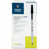 Business Source Ballpoint Stick Pens, Medium Pen Point, Black Ink, 60/Box, 8 Boxes/Carton (BSN37531CT) Case of 480
