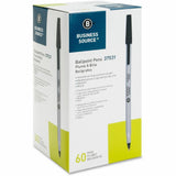 Business Source Ballpoint Stick Pens, Medium Pen Point, Black Ink, 60/Box, 8 Boxes/Carton (BSN37531CT) Case of 480