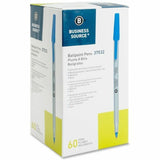 Business Source Ballpoint Stick Pens, Medium Pen Point, Blue Ink, 60/Box, 8 Boxes/Carton (BSN37532CT) Case of 480