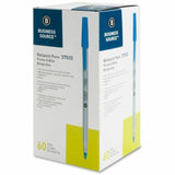 Business Source Ballpoint Stick Pens, Medium Pen Point, Blue Ink, 60/Box, 8 Boxes/Carton (BSN37532CT) Case of 480
