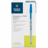 Business Source Ballpoint Stick Pens, Medium Pen Point, Blue Ink, 60/Box, 8 Boxes/Carton (BSN37532CT) Case of 480