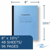 Roaring Spring Wide Rule Composition Notebook, 15 lb Basis Weight, 10 1/2" x 8", 10.5" x 8", Red Margin, White Paper (ROA77501CT) Case of 72