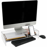 Kantek 2-Tier Acrylic Monitor Stand, 4.30" x 9.40" x 20.70", Clear, Desktop, Heavy Duty, Shelf (KTKAMS340) Each