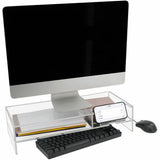 Kantek 2-Tier Acrylic Monitor Stand, 4.30" x 9.40" x 20.70", Clear, Desktop, Heavy Duty, Shelf (KTKAMS340) Each