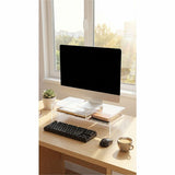 Kantek 2-Tier Acrylic Monitor Stand, 4.30" x 9.40" x 20.70", Clear, Desktop, Heavy Duty, Shelf (KTKAMS340) Each