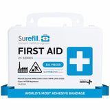 Aero Surefill Weatherproof First-Aid Kits, 7" x 3"10", Blue, White, Plastic Case (AERSF25AW) Each