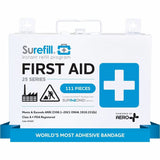 Aero Surefill Metal First-Aid Kits, 7.5" x 2.5"10.8", Blue, White, Metal Case (AERSF25AT) Each