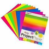 Royal Brites 2-Sided Project Paper Neon Assortment, 11" x 14", Assorted Neon, Matte Texture, 12/Carton (GEO25401) Case of 12