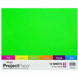 Royal Brites 2-Sided Project Paper Neon Assortment, 11" x 14", Assorted Neon, Matte Texture, 12/Carton (GEO25401) Case of 12