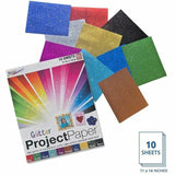Royal Brites Glitter Project Paper Assortment, 11" x 14", Assorted, 10/Carton (GEO25400) Case of 10