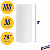 Genuine Joe Kitchen Roll Paper Towels, 2 Ply, 11" x 93.60", 100 Towels/Roll, 3 Rolls/Carton (GJO23085) Case of 30