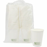 Genuine Joe BPI Certified Compostable Paper Cups, 12 fl oz, Leak Proof Closure, White, 1000/Carton (GJO02048) Case of 1000