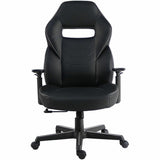 Lorell Adjustable-Arm Gaming Chair, Black, Polyurethane, Foam (LLR04146) Each