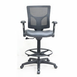 Lorell Conjure Office Stools, Black, Vinyl, Polyurethane, Molded Foam Seat Material, Mesh Back Material, Metal, Nylon, Armrest (LLR62022) Each
