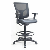 Lorell Conjure Office Stools, Black, Vinyl, Polyurethane, Molded Foam Seat Material, Mesh Back Material, Metal, Nylon, Armrest (LLR62022) Each