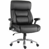 Lorell Big & Tall Flip Arm Chair, Black, Mesh, Vinyl Back Material, Plastic Frame Material, Armrest (LLR40222) Each