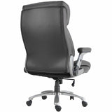 Lorell Big & Tall Flip Arm Chair, Black, Mesh, Vinyl Back Material, Plastic Frame Material, Armrest (LLR40222) Each