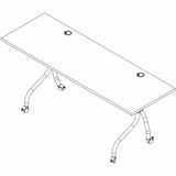 Lorell Preference Flip/Nest Training Tables, 72" Table Top Width x 23.60" Table Top Depth, 29.50", Black Four Leg Base (LLR60755) Each