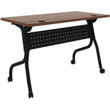 Lorell Preference Flip/Nest Training Tables, 48" Table Top Width x 23.60" Table Top Depth, 29.50", Black Four Leg Base (LLR60757) Each