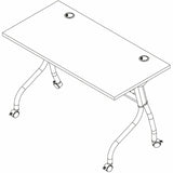Lorell Preference Flip/Nest Training Tables, 48" Table Top Width x 23.60" Table Top Depth, 29.50", Black Four Leg Base (LLR60757) Each
