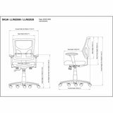 Lorell Conjure Swivel/Tilt Task Chairs, Black, Vinyl Seat Material, Mesh Back Material, Mid Back, Nylon, Armrest (LLR62028) Each