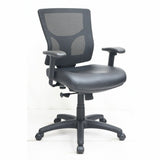 Lorell Conjure Swivel/Tilt Task Chairs, Black, Vinyl Seat Material, Mesh Back Material, Mid Back, Nylon, Armrest (LLR62028) Each