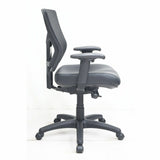Lorell Conjure Swivel/Tilt Task Chairs, Black, Vinyl Seat Material, Mesh Back Material, Mid Back, Nylon, Armrest (LLR62028) Each