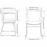 Lorell Dex Sled-Base Chair, Black, Polyurethane Seat Material, Molded Plastic Back Material, Metal Frame Material (LLR62600) Each