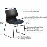 Lorell Dex Sled-Base Chair, Black, Polyurethane Seat Material, Molded Plastic Back Material, Metal Frame Material (LLR62600) Each