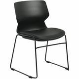 Lorell Dex Sled-Base Chair, Black, Polyurethane Seat Material, Molded Plastic Back Material, Metal Frame Material (LLR62600) Each