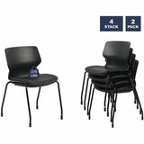 Lorell Deft 4-Leg Chair, Black, Polyurethane Seat Material, Molded Plastic Back Material, Metal Frame Material (LLR62602) Each