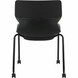 Lorell Deft 4-Leg Chair, Black, Polyurethane Seat Material, Molded Plastic Back Material, Metal Frame Material (LLR62602) Each