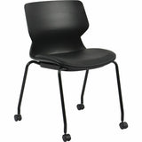 Lorell Deft 4-Leg Chair, Black, Polyurethane Seat Material, Molded Plastic Back Material, Metal Frame Material (LLR62602) Each