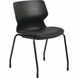 Lorell Deft 4-Leg Chair, Black, Polyurethane Seat Material, Molded Plastic Back Material, Metal Frame Material (LLR62602) Each