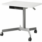 Lorell Height-Adjustable Mobile Desks with Box, 66 lb Capacity, 42.10" x 29.50" x 21.60", White, Steel (LLR84855) Each