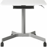 Lorell Height-Adjustable Mobile Desks with Box, 66 lb Capacity, 42.10" x 29.50" x 21.60", White, Steel (LLR84855) Each