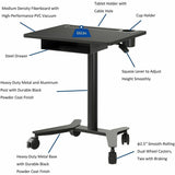 Lorell Height-Adjustable Mobile Desks with Box, 66 lb Capacity, 43.30" x 23.60" x 19.60", Black, Steel (LLR84844) Each