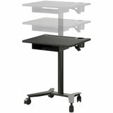 Lorell Height-Adjustable Mobile Desks with Box, 66 lb Capacity, 43.30" x 23.60" x 19.60", Black, Steel (LLR84844) Each