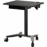 Lorell Height-Adjustable Mobile Desks with Box, 66 lb Capacity, 43.30" x 23.60" x 19.60", Black, Steel (LLR84844) Each
