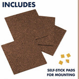 Quartet Cork Panels, 12" x 0.38" x 12", Brown, 4/Pack (QRT101) Pack of 4