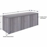 Lorell Essentials Wall-Mounted Hutches with Wood Doors, 17" x 48" x 15", Weathered Charcoal (LLR69635) Each
