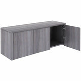 Lorell Essentials Wall-Mounted Hutches with Wood Doors, 17" x 48" x 15", Weathered Charcoal (LLR69635) Each