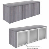 Lorell Essentials Wall-Mounted Hutches with Wood Doors, 17" x 48" x 15", Weathered Charcoal (LLR69635) Each