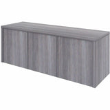Lorell Essentials Wall-Mounted Hutches with Wood Doors, 17" x 48" x 15", Weathered Charcoal (LLR69635) Each