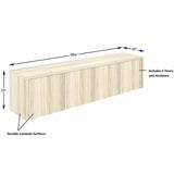 Lorell Essentials Wall-Mounted Hutche with Wood Doors, 17" x 72" x 15", Modern Elm (LLR66346) Each
