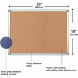 Lorell Aluminum Frame Cork Board, 18" Board x 24" Board x 0.50" Board Depth (LLR19195) Each