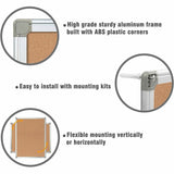 Lorell Aluminum Frame Cork Board, 18" Board x 24" Board x 0.50" Board Depth (LLR19195) Each