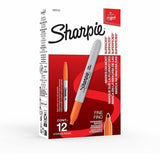 Sharpie Permanent Marker, Orange Ink, Round, Fine Marker Point, Alcohol Based, 12/Pack (SAN2229135) Pack of 12